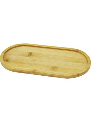 Aslanoğlu Store Oval Ahşap Bambu Yağdanlık Altlık 12X23CM