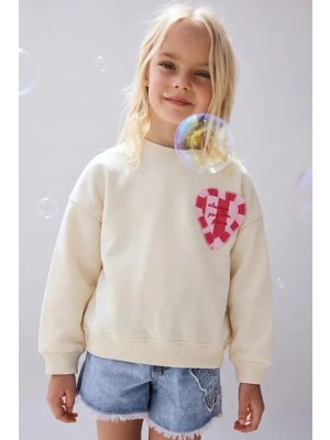 La'ciel Paris La Ciel Paris Kız Çocuk Şardonlu Kalp Detaylı Sweatshirt