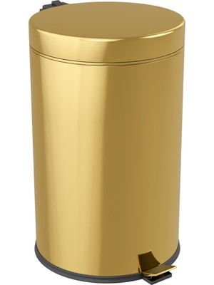 viorex 5 Litre Paslanmaz Çelik Pedallı Çöp Kovası - Altın Rengi (Gold) Banyo Tipi Çöp Kutusu