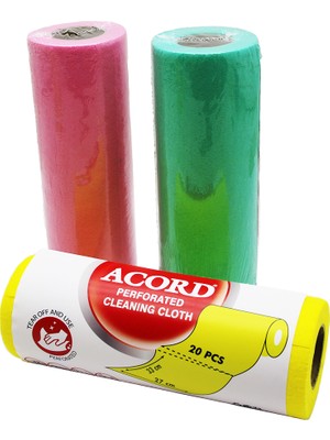 Aslanoğlu Store Acord SOFTTEX-415 Rulo Perforated Sarı Bez 20 Parça