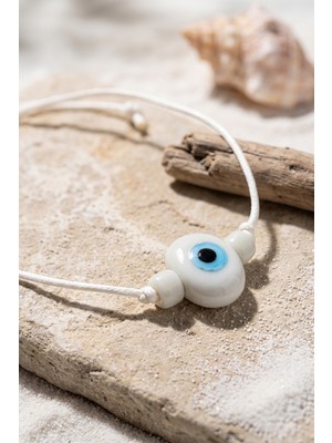 Aslanoğlu Store Handmade Bohem Beyaz Nazar Kolye