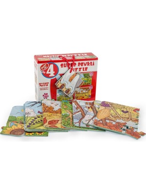 Aslanoğlu Store 2488 Mevsimler Süper Renkli Puzzle 4lü