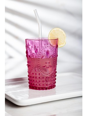 Aslanoğlu Store Akrilik Pembe Tekli Kısa Bardak & Su Meşrubat Kahve Yanı Bardağı 400 ml ( Cam Değildir )