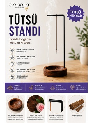 Onomo Life Tütsü Standı, Ahşap Tütsülük Tutucu, Meditasyon