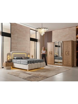 Aydınev Parma Mdf Yatak Odası (Modüler Dolaplı 2+2+2)