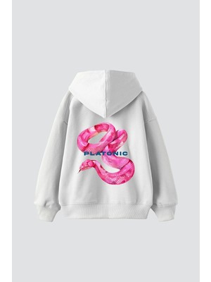 Tarzsokak Platonic Baskılı Oversize Unisex Premium Beyaz