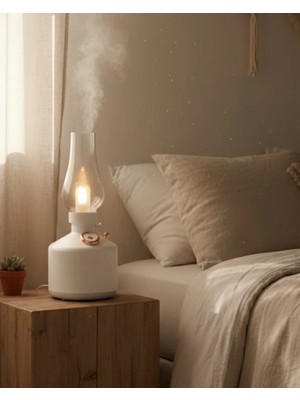 Aslanoğlu Store Vintage Dekoratif Gaz Lambası Görünümlü Aromaterapi Difüzör 1200 Mah USB Şarjlı