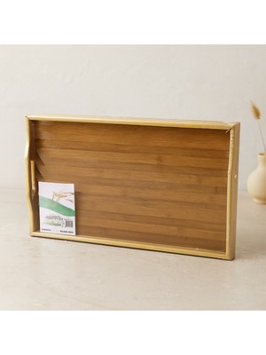 Aslanoğlu Store Bambu Dikdörtgen Sunum Tepsisi 50X30 cm Ayaklı