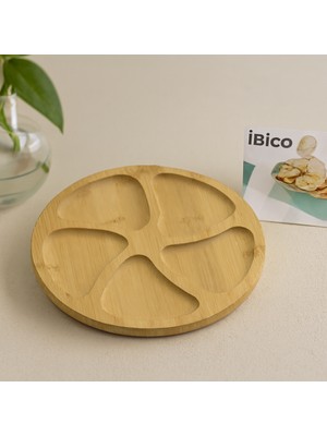 Aslanoğlu Store Bambu 5 Bölmeli Yuvarlak Servis Tepsisi 20 x 1.4 cm