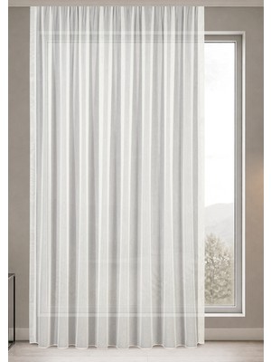 Gauze Fabric Design Lüks Ipeksi Dokulu Simli Bambu Kırışmaz Ütü Gerektirmez Optik Beyaz 100 x 170 Normal Pile (1 x 2.5) Yüksek Kaliteli Tül Perde