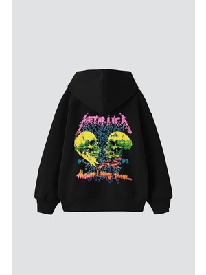 Tarzsokak Metallica Skull Baskılı Oversize Unisex Premium Siyah