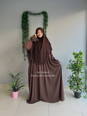Yüsra Collection Tesettür Erva Abaya ve Gölgeli Sufle 2'li Takım