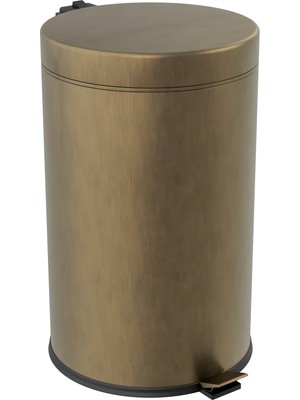 viorex 5 Litre Paslanmaz Çelik Pedallı Çöp Kovası - Antik / Eskitme Pirinç Görünümlü Banyo Çöp Kutusu
