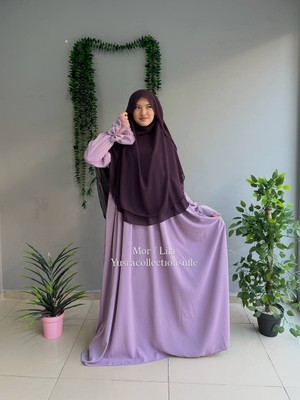 Yüsra Collection Tesettür Erva Abaya ve Gölgeli Sufle 2'li Takım