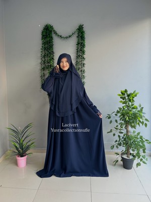 Yüsra Collection Tesettür Erva Abaya ve Gölgeli Sufle 2'li Takım