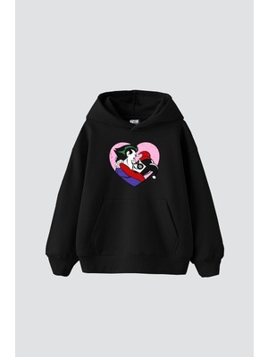 Tarzsokak Joker&harley Baskılı Oversize Unisex Premium Siyah