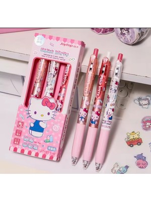 My Balli Store Sanrio Hello Kitty 3'lü Jel Kalem Seti (Siyah Yazar)