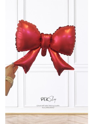 Pekshop Mini Kırmızı Fiyonk Folyo Balon 40X50