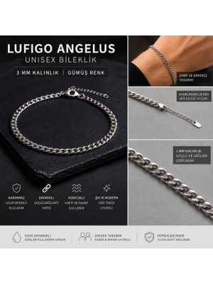 Belirtilmemiş 3 mm Kalın Kararmaz Unisex Bileklik – Gümüş Renk Şık Zincir Bileklik