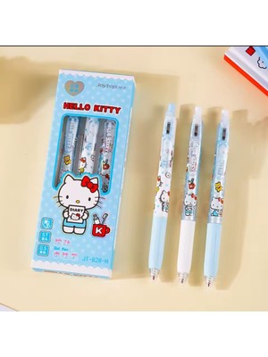 My Balli Store Sanrio Hello Kitty 3'lü Jel Kalem Seti (Siyah Yazar)