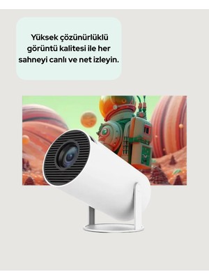 Aesco 4K Uyumlu 130 Inç Full Hd Projeksiyon Cihazı ve Kablosuz Aktarım Özelliği - Lisinya