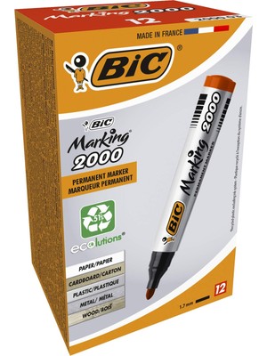 1001 Intensity Marker 2000 Yuvarlak Uçlu Permanent Markör, Kırmızı, 12'li Kutu, 1.7 mm Sağlam Uç,