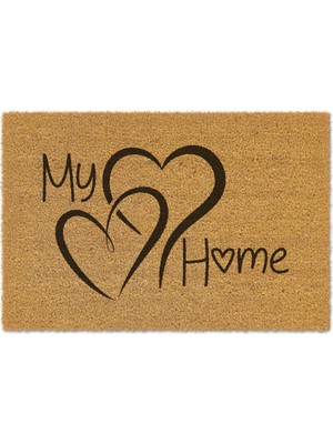 Reflexa Kapı Önü Coco Paspas "my Home" Yazılı Siyah Kalpli 60 x 40