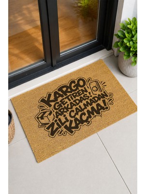 Reflexa Kapı Önü Coco Paspas "kargo Getiren Arkadaş! Zili Çalmadan Kaçma!" Yazılı 60 x 40