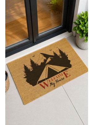 Reflexa Kapı Önü Coco Paspas "welcome My House" Yazılı Kamp Çadırı Desenli 60 x 40