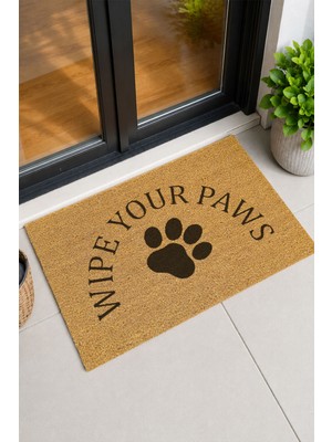 Reflexa Kapı Önü Coco Paspas "wipe Your Paws" Yazılı Pati Desenli 60 x 40