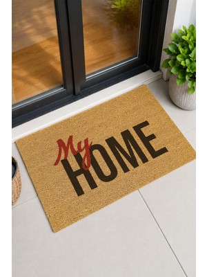 Reflexa Kapı Önü Coco Paspas "my Home" Yazılı Kırmızı Detaylı 60 x 40