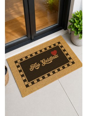 Reflexa Kapı Önü Coco Paspas "hoşgeldiniz" Yazılı Siyah Desenli 60 x 40