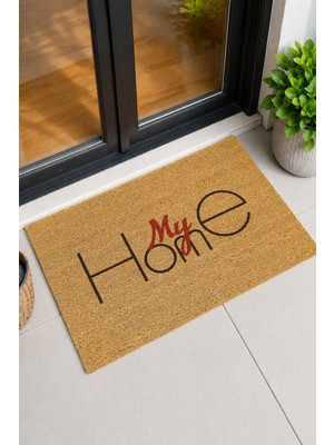 Reflexa Kapı Önü Coco Paspas "my Home" Yazılı Kırmızı Detaylı 60 x 40