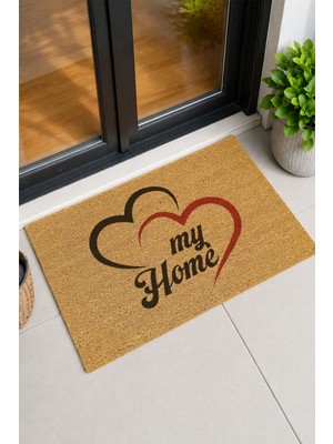 Reflexa Kapı Önü Coco Paspas "my Home" Yazılı Kırmızı Siyah Kalpli 60 x 40