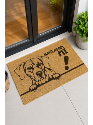Reflexa Kapı Önü Coco Paspas "havlasam Mı?" Yazılı Köpek Desenli 60 x 40
