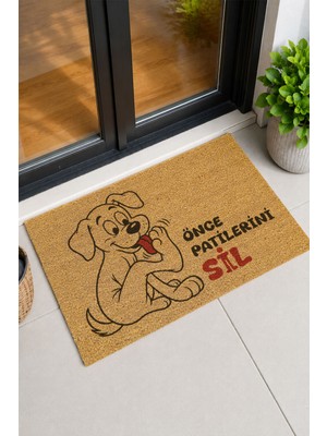 Reflexa Kapı Önü Coco Paspas "önce Patileri Sil" Yazılı Köpek Desenli 60 x 40