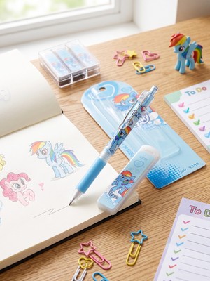 Glowilla Pony Temalı Uçlu Kalem ve Uç Seti 2'li - Versatil Kalem Kırtasiye Seti 0.7 mm