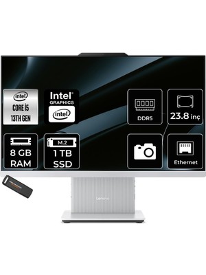 1001 Ideacentre 24IRH9 I5 13420H 8gb 1tb SSD 23.8" Fhd 100Hz Fdos Gri All In One Bilgisayar