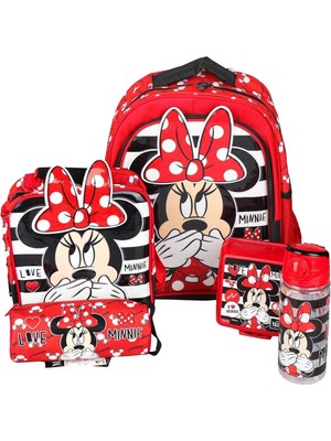 1001 Mouse Lisanslı Okul Çantası, Beslenme Çantası, Kalem Çantası, Matara ve Beslenme Kabı Seti
