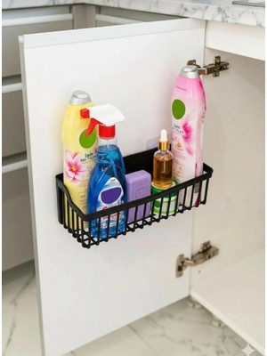 Banyo Yapışkanlı Duvar Rafı, 2'li Duvar Düzenleyici, Dolap Içi Organizeri Plastik