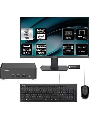 1001 Nuc 15 Pro Slim Intel Core 7 240H 16GB 512GB SSD 27" Fhd Fdos Mini Masaüstü Bilgisayar