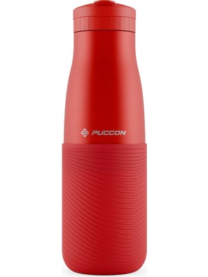 1001 Kırmızı 500 ml Paslanmaz Çelik Termos - Silikon Kaplı (Dalga) Okul, Günlük, Kamp - 50019