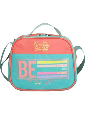 1001 Be Happy Unisex Çocuk Beslenme Çantası, Be Happy, Pudra, Üniseks Çocuk