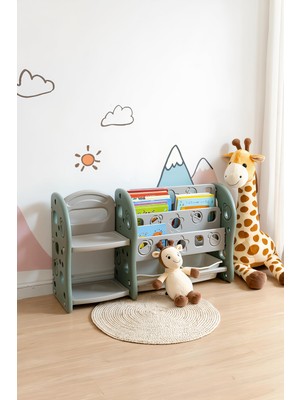 1001 Crealısol Montilarge Büyük Boy Montessori Çocuk Kitaplığı ve Oyuncak Dolabı Düzenleyici