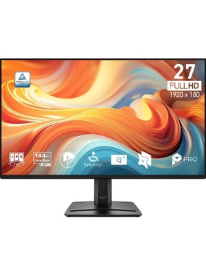 1001 27 Pro MP275 E14L, Kurumsal Monitör, Fhd, 16:9, Flat, Ips, 144Hz 1ms (Mprt), Freesync