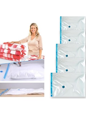 1001 Vakumlu Hurç Poşet Setleri, Her Kullanıma Uygun 3 Parça (2 Adet) 80X100 Cm, (1 Adet) 100X130 cm