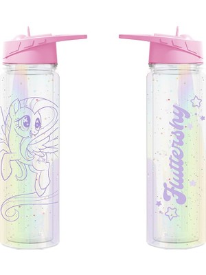 1001 My Little Pony Çift Cidarlı Pipetli Kulplu Plastik Şişe Koleksiyonu By Mınıso