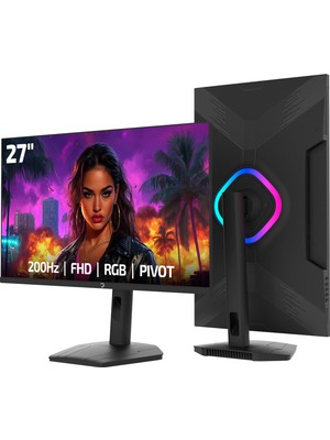 1001 Lunis L40 27'' 200Hz 0.5ms Va Fhd Rgb Pivot Gaming Monitör (Sıfır Ölü Piksel Garantili)