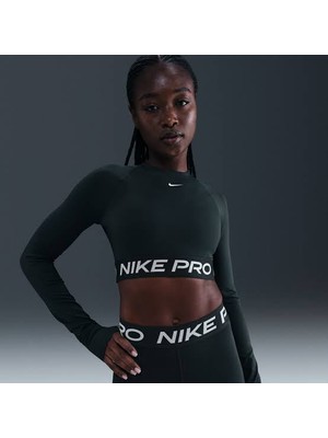Nike Pro Dri-Fıt 365 Crop Ls Kadın Yeşil Sweatshirt
