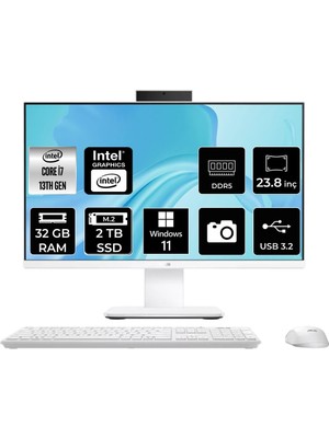 1001 V440 Intel Core I7 13620H 32GB 2tb SSD 23.8" Fhd W11P All In One Bilgisayar & Bellek